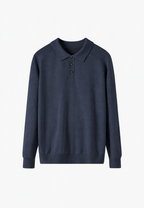 Polo de punto con mezcla de lana cuello abierto - Gaël