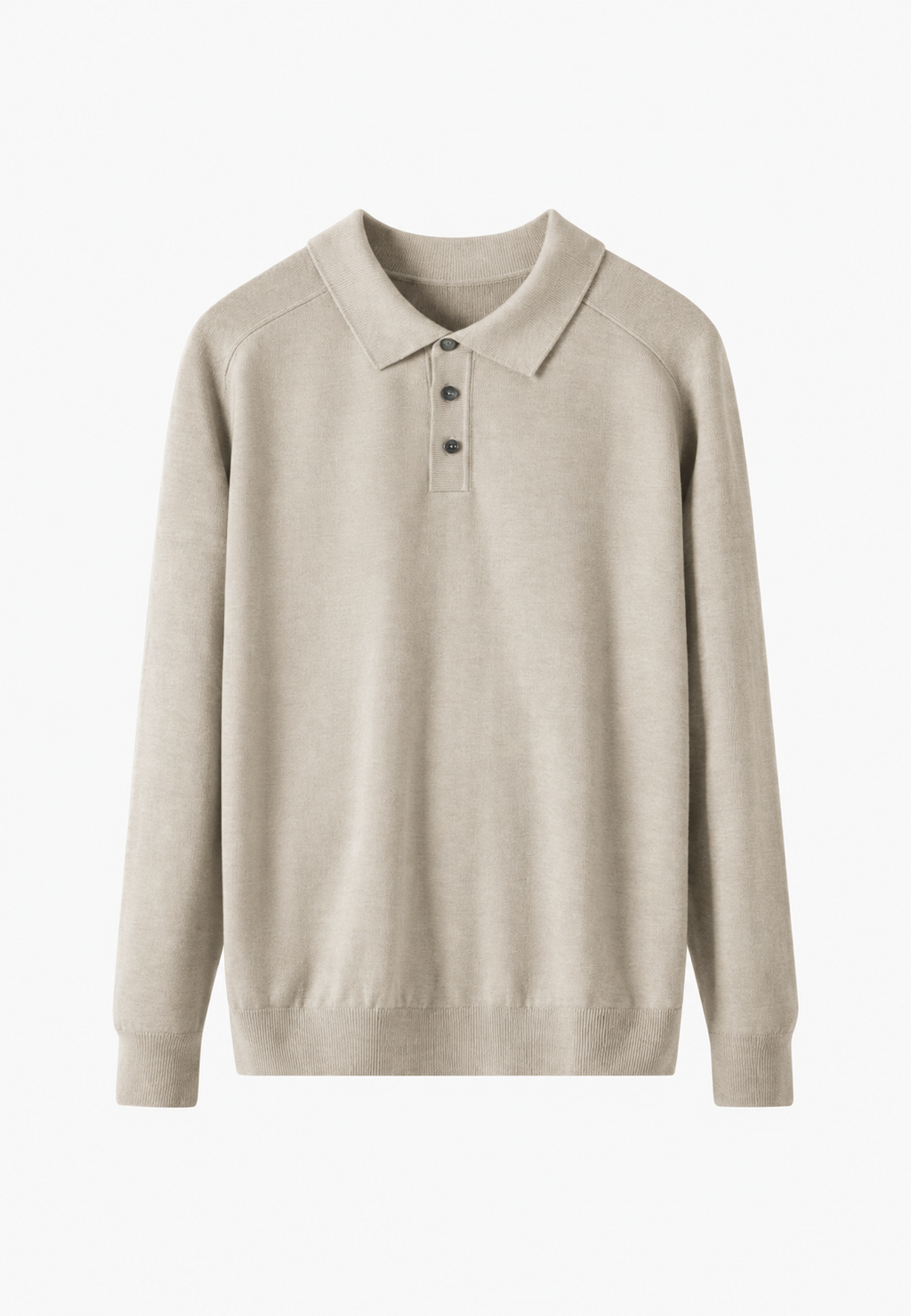 Polo de punto con mezcla de lana cuello abierto - Gaël