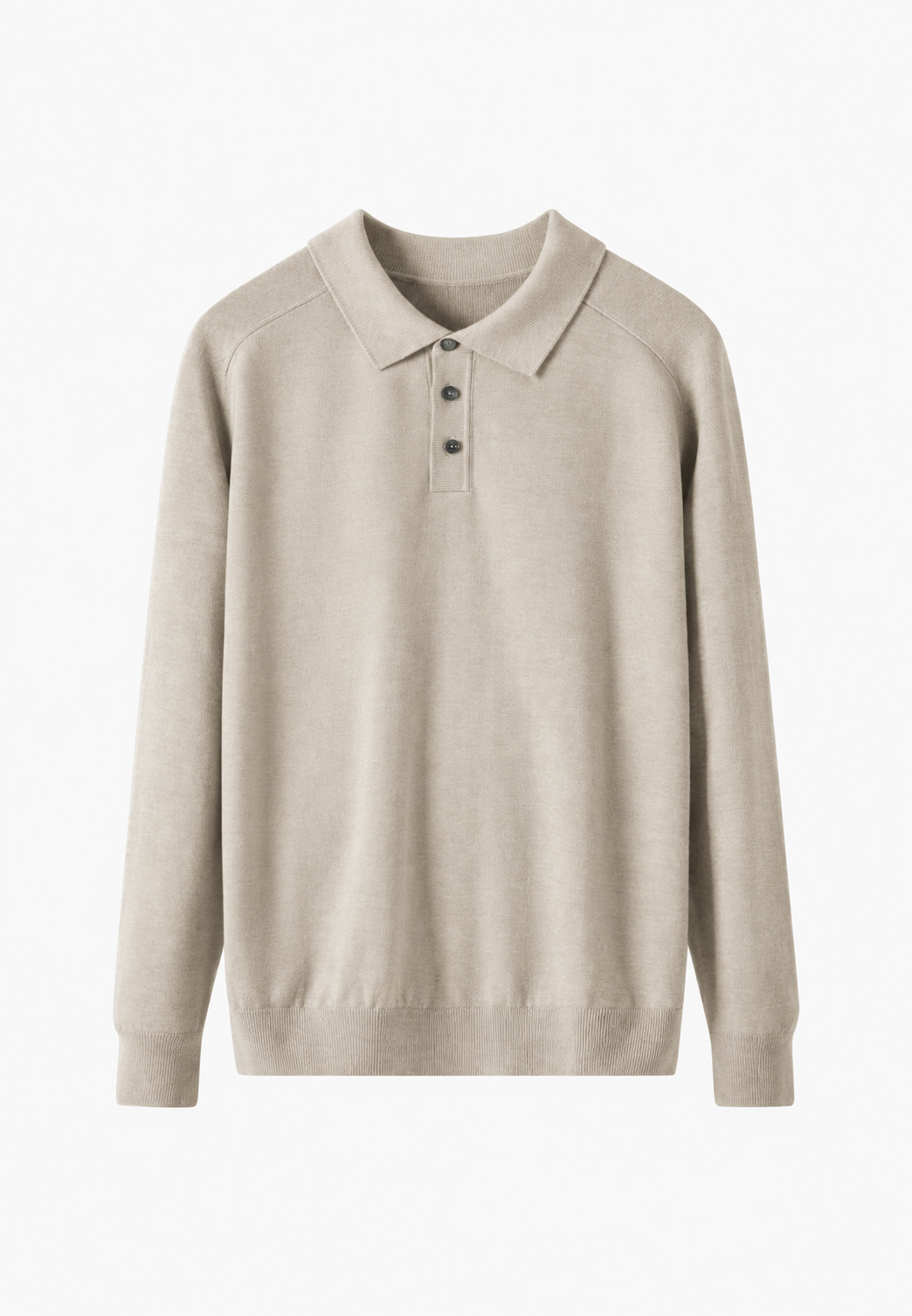Polo de punto con mezcla de lana cuello abierto - Gaël