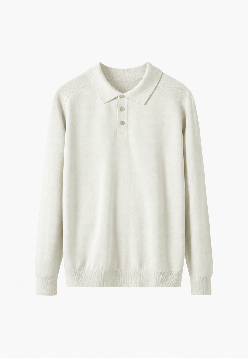 Polo de punto con mezcla de lana cuello abierto - Gaël
