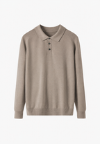 Polo de punto con mezcla de lana cuello abierto - Gaël