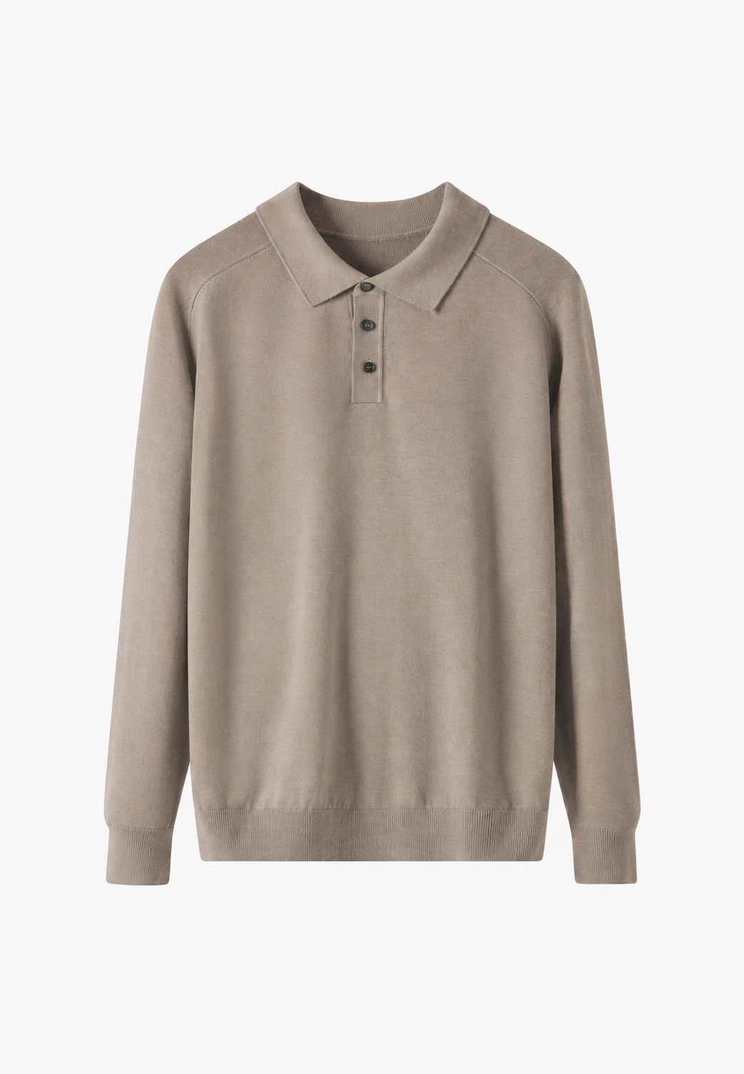 Polo de punto con mezcla de lana cuello abierto - Gaël