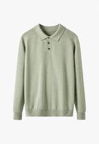 Polo de punto con mezcla de lana cuello abierto - Gaël