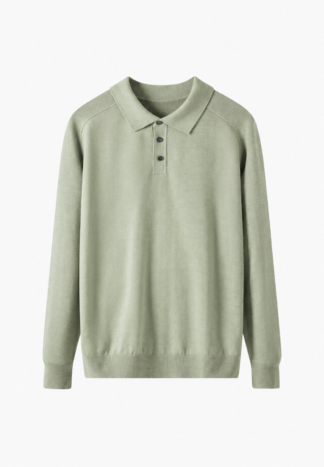 Polo de punto con mezcla de lana cuello abierto - Gaël