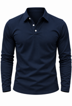 Polo hombre manga larga cuello camisero botones - Breno