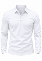 Polo hombre manga larga cuello camisero botones - Breno