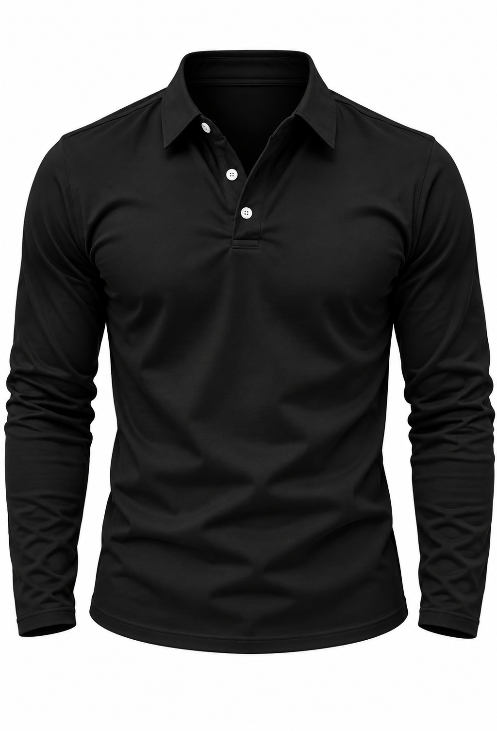 Polo hombre manga larga cuello camisero botones - Breno