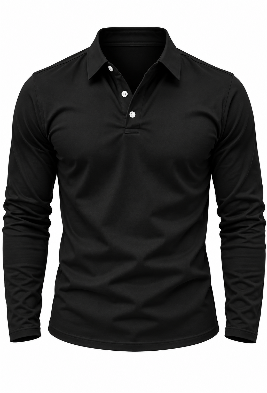 Polo hombre manga larga cuello camisero botones - Breno