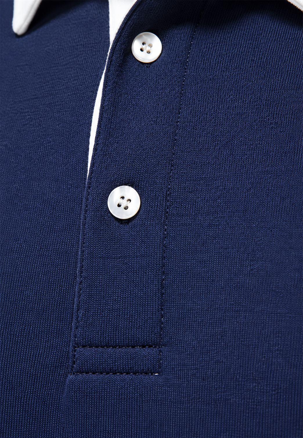 Polo hombre manga larga cuello contraste botonadura corta - Cassian