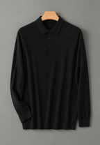 Polo hombre manga larga punto fino cuello abotonado - Aksel
