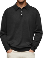 Polo hombre manga larga punto liso cuello clásico - Eder