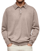 Polo hombre manga larga punto liso cuello clásico - Eder