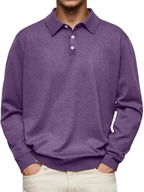 Polo hombre manga larga punto liso cuello clásico - Eder