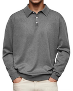 Polo hombre manga larga punto liso cuello clásico - Eder
