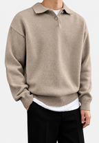 Polo hombre manga larga punto liso cuello clásico - Miro