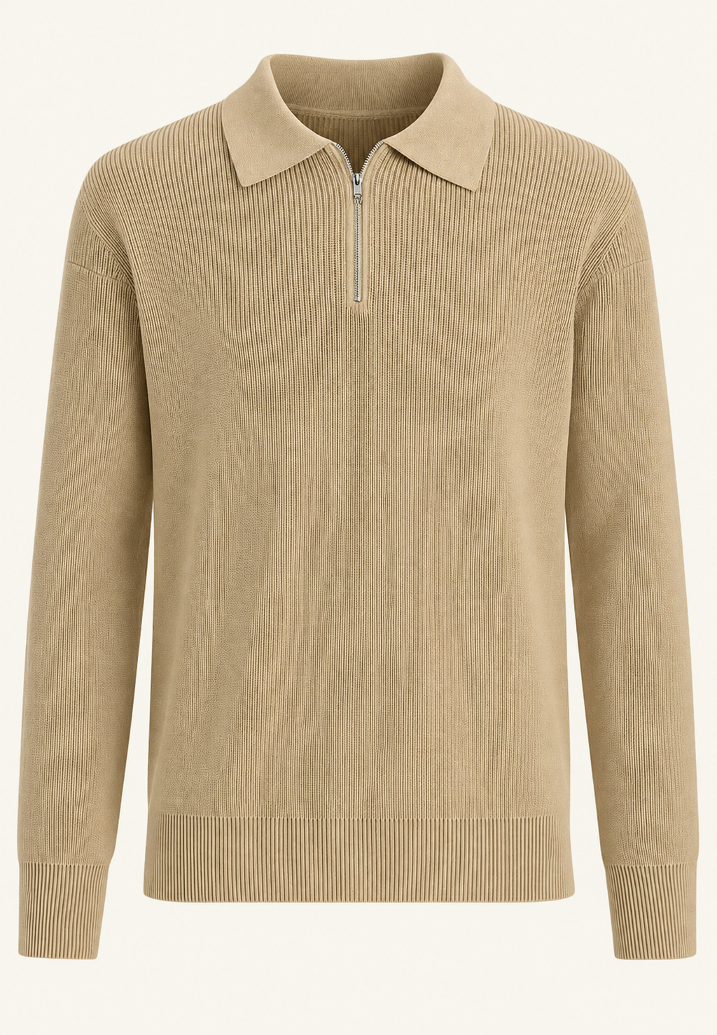 Jersey de punto con cuello polo y cremallera - Severin