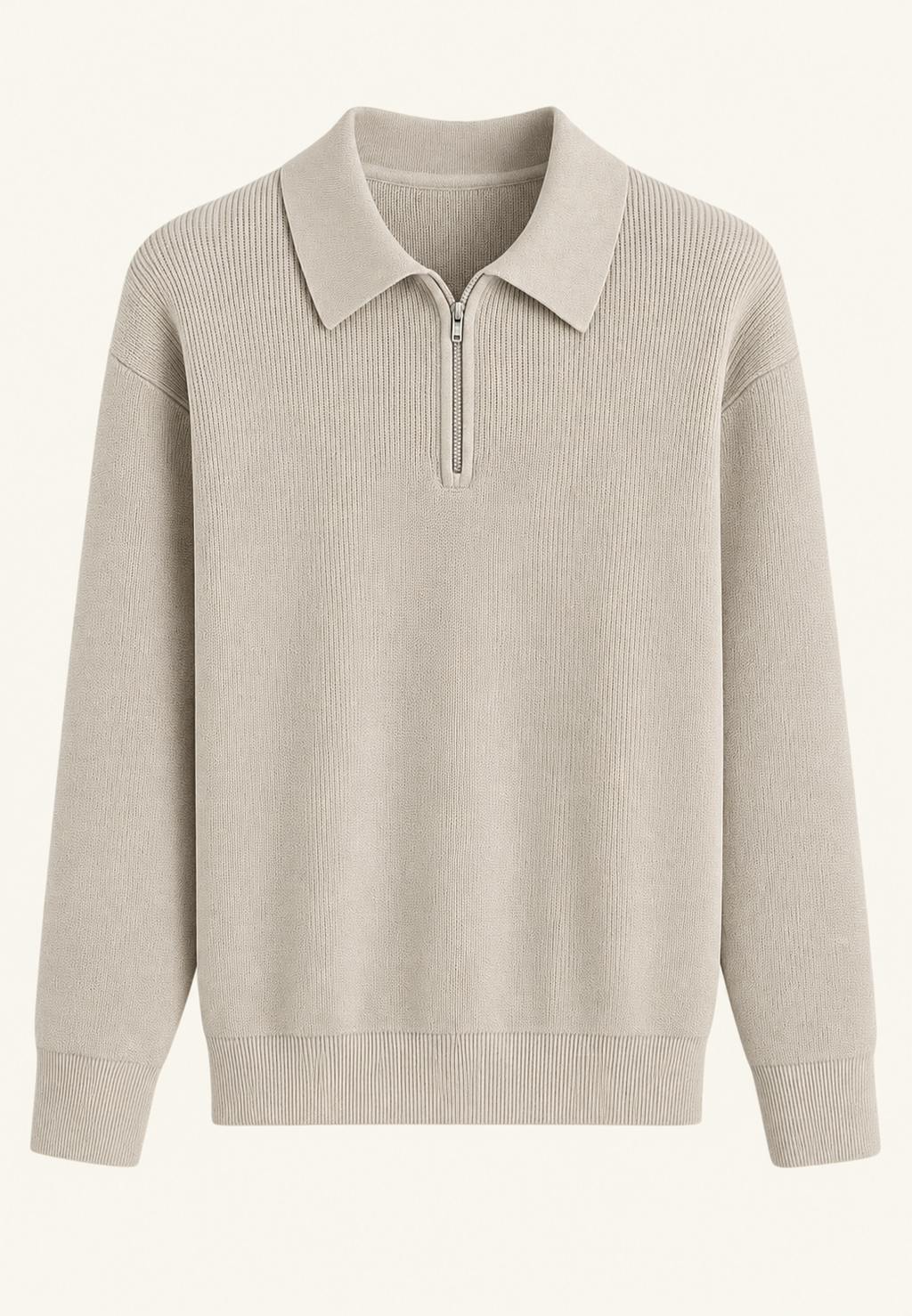 Jersey de punto con cuello polo y cremallera - Severin
