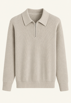 Jersey de punto con cuello polo y cremallera - Severin