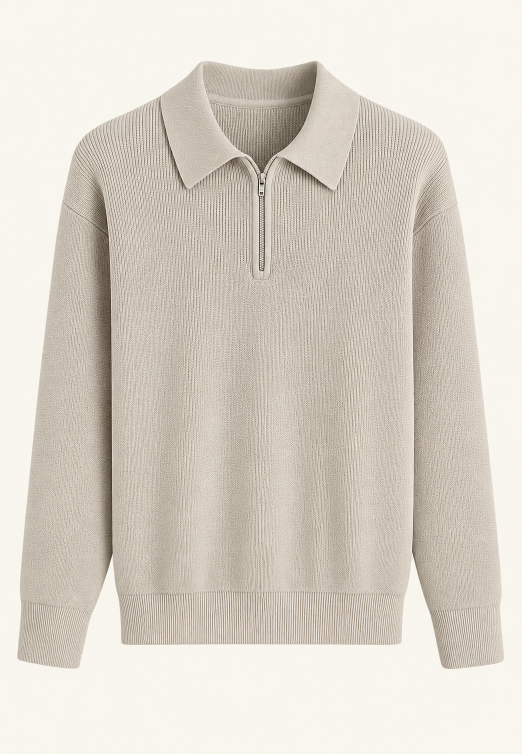 Jersey de punto con cuello polo y cremallera - Severin