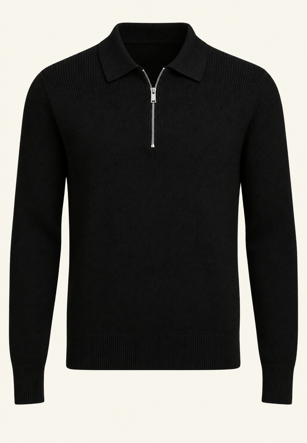 Jersey de punto con cuello polo y cremallera - Severin