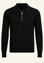 Jersey de punto con cuello polo y cremallera - Severin