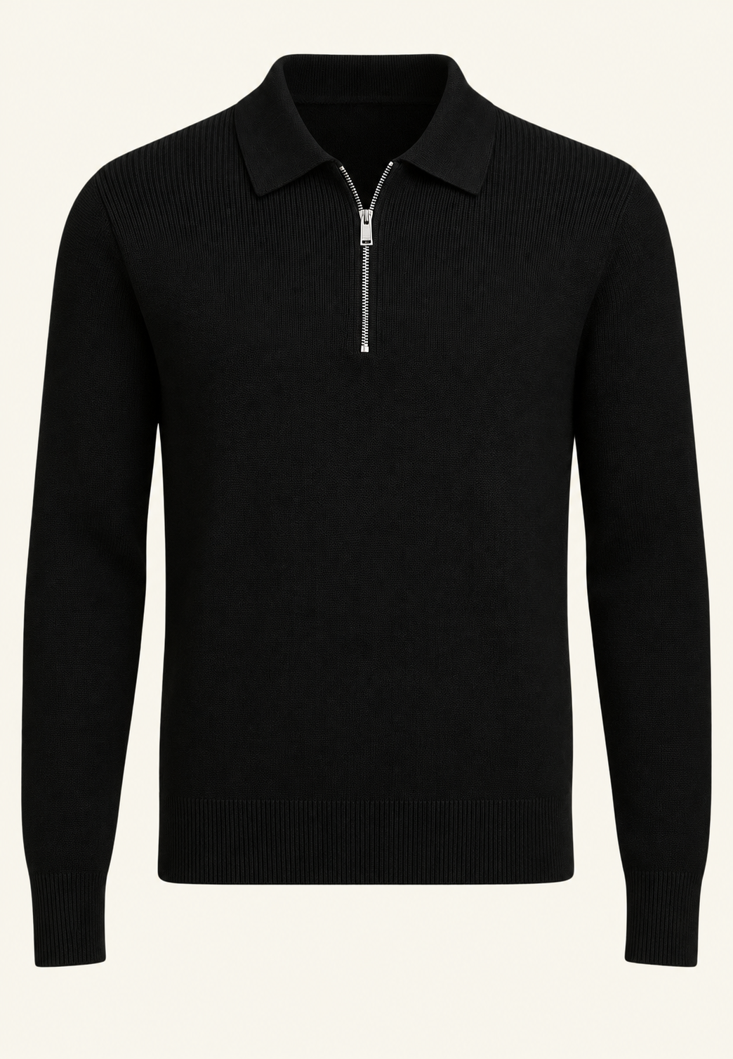 Jersey de punto con cuello polo y cremallera - Severin