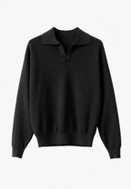 Polo hombre punto texturizado cuello abierto manga larga - Kael