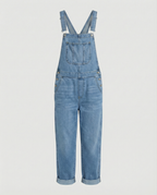 Peto vaquero oversize con bolsillos y tirantes ajustables para mujer - Valmira