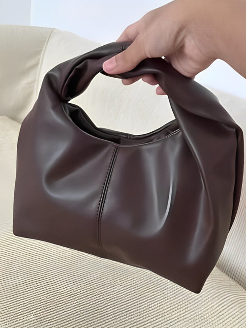 Bolso mujer tipo hobo asa redonda cuero sintético diseño moderno - Malva