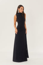 Shanna - Maxi vestido de punto con tirantes metálicos