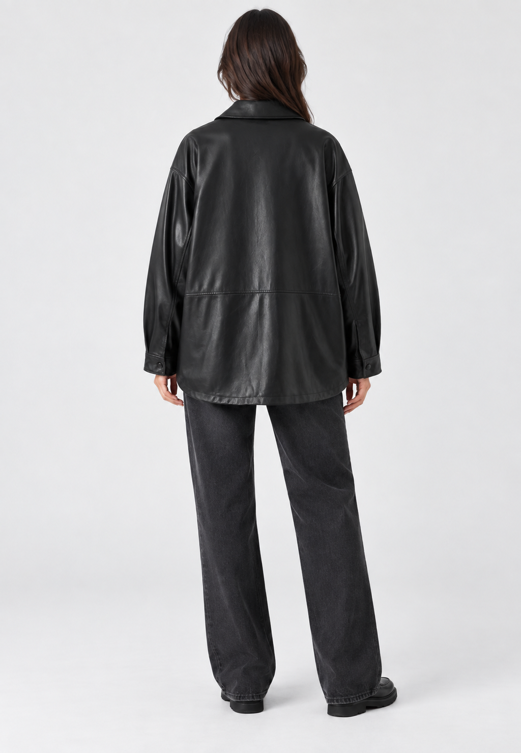 Chaqueta oversize efecto piel con bolsillos - Thaïs