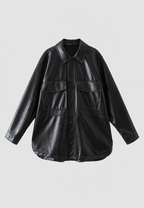 Chaqueta oversize efecto piel con bolsillos - Thaïs