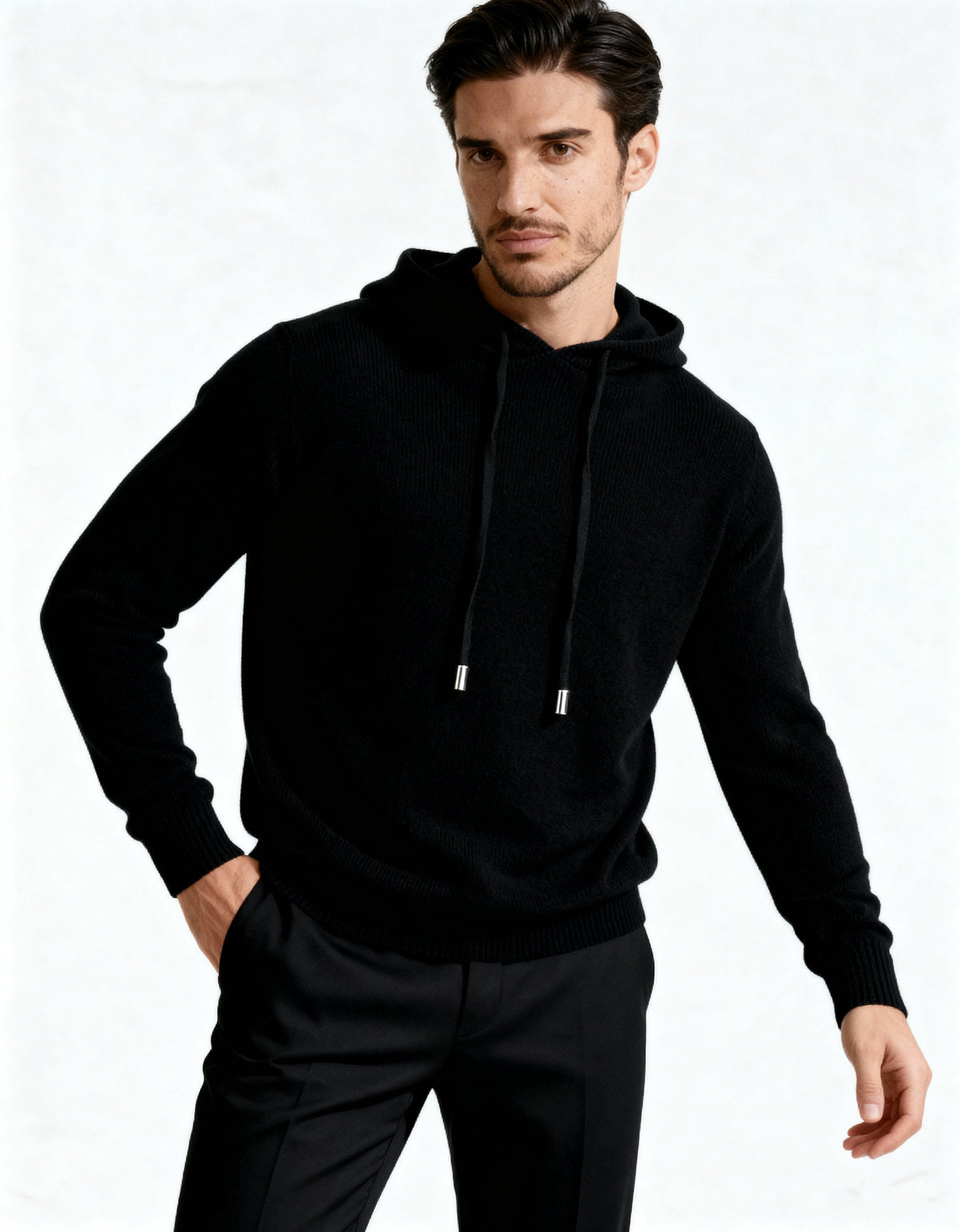 Sudadera de punto hombre capucha ajustable - Sébastien