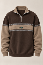 Sudadera hombre media cremallera estampado geométrico - Tavish