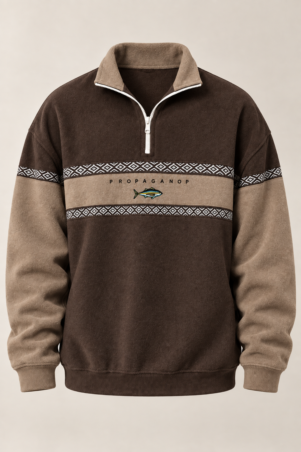 Sudadera hombre media cremallera estampado geométrico - Tavish