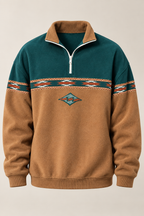 Sudadera hombre media cremallera estampado geométrico - Tavish