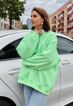 Sudadera oversize mujer cuello redondo hombros caídos - Dagny