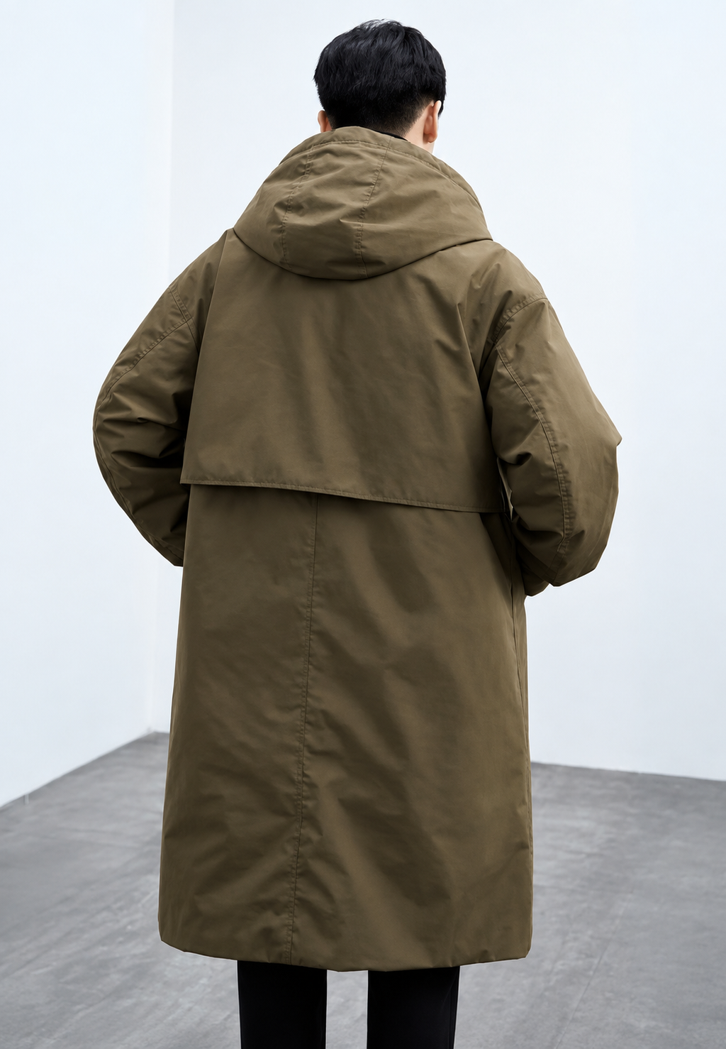 Trench largo hombre capucha cremallera puños ajustables - Corvin