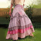 Falda larga boho de encaje en capas, romántica y ligera perfecta para un look femenino y sofisticado
