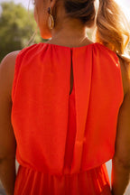 Vestido midi cuello halter drapeado elegante - Killy