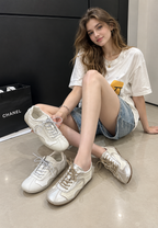 Zapatillas mujer metalizadas retro paneles combinados - Siena