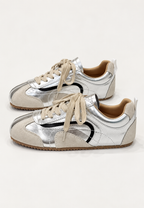 Zapatillas mujer retro efecto ante paneles contraste - Tavia