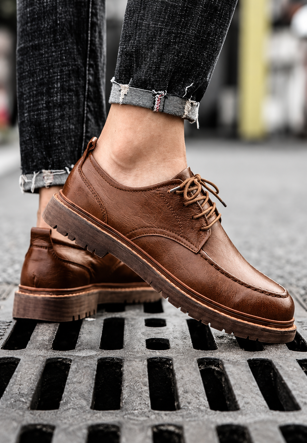 Zapato derby hombre casual cordones suela dentada - Halden