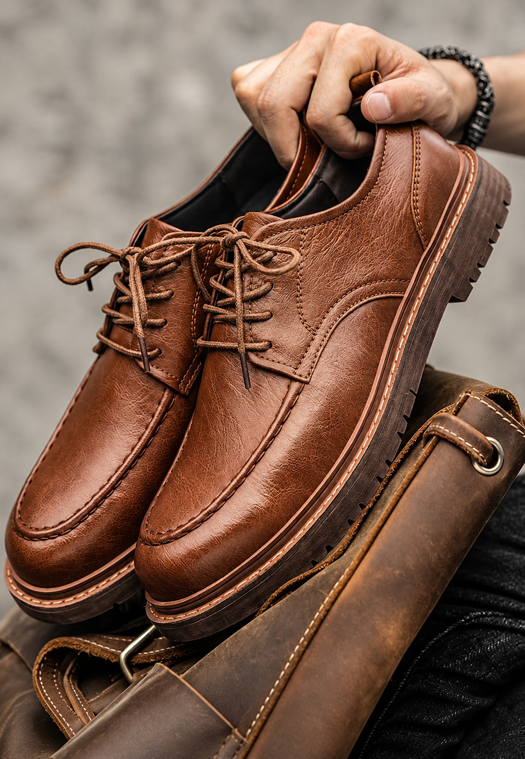 Zapato derby hombre casual cordones suela dentada - Halden