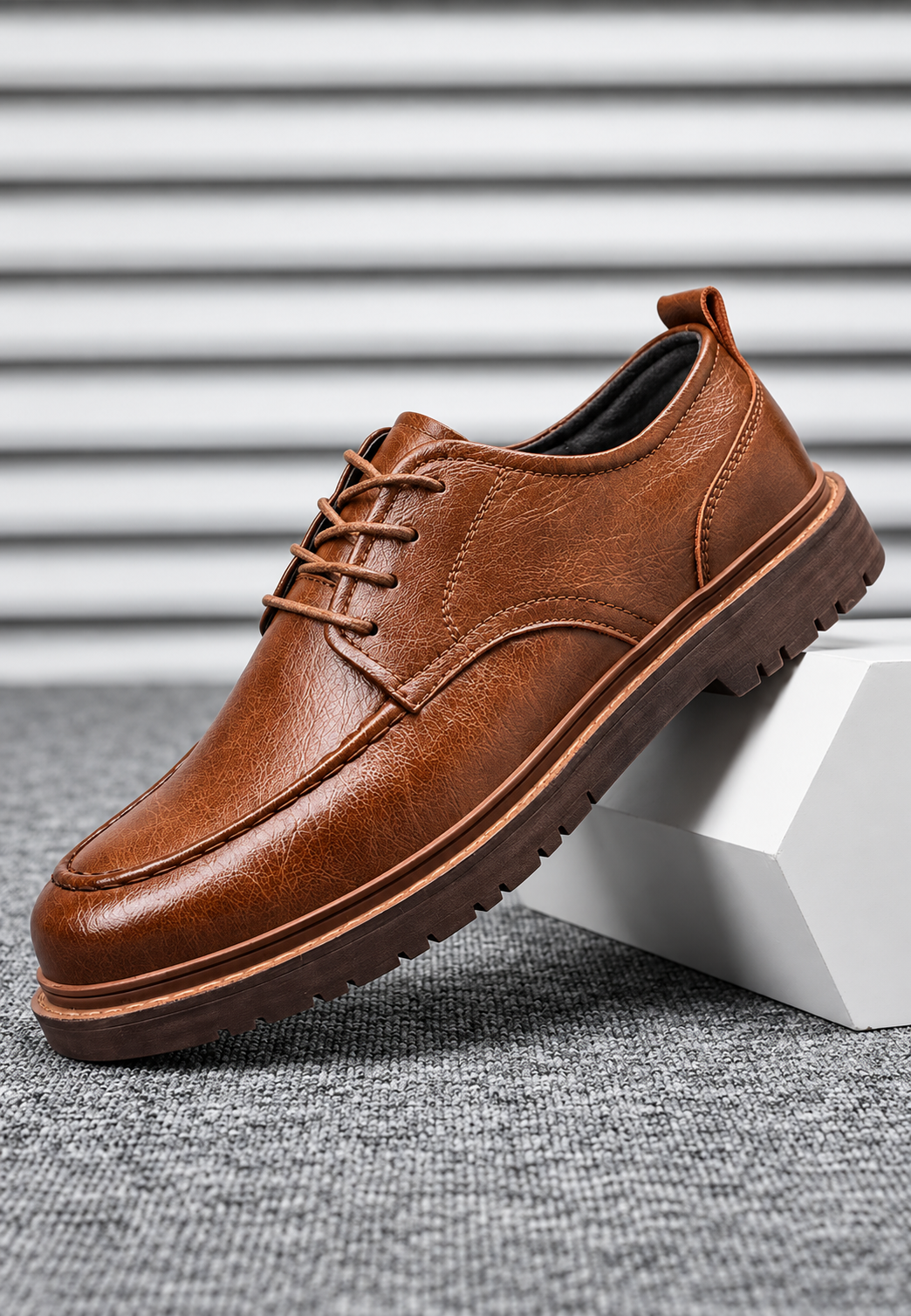 Zapato derby hombre casual cordones suela dentada - Halden