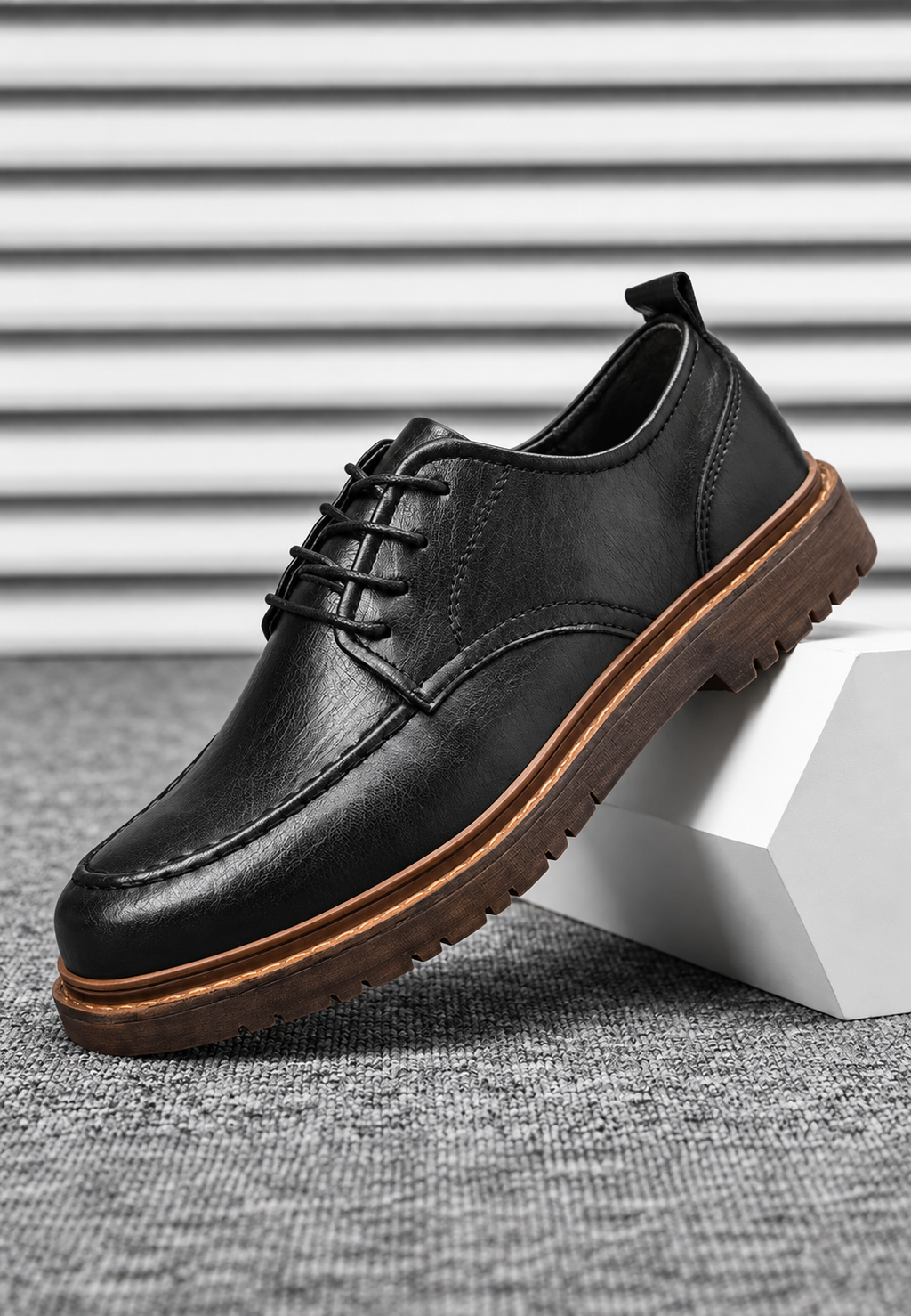 Zapato derby hombre casual cordones suela dentada - Halden