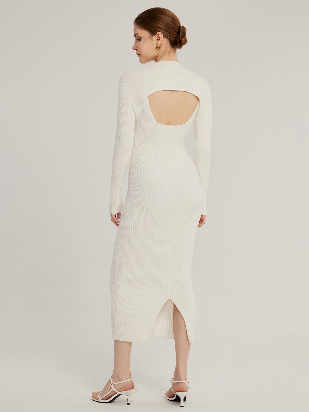 Gaia - Vestido de Punto con Escote Estilizado