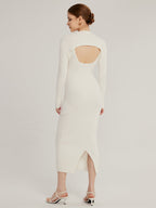 Gaia - Vestido de Punto con Escote Estilizado