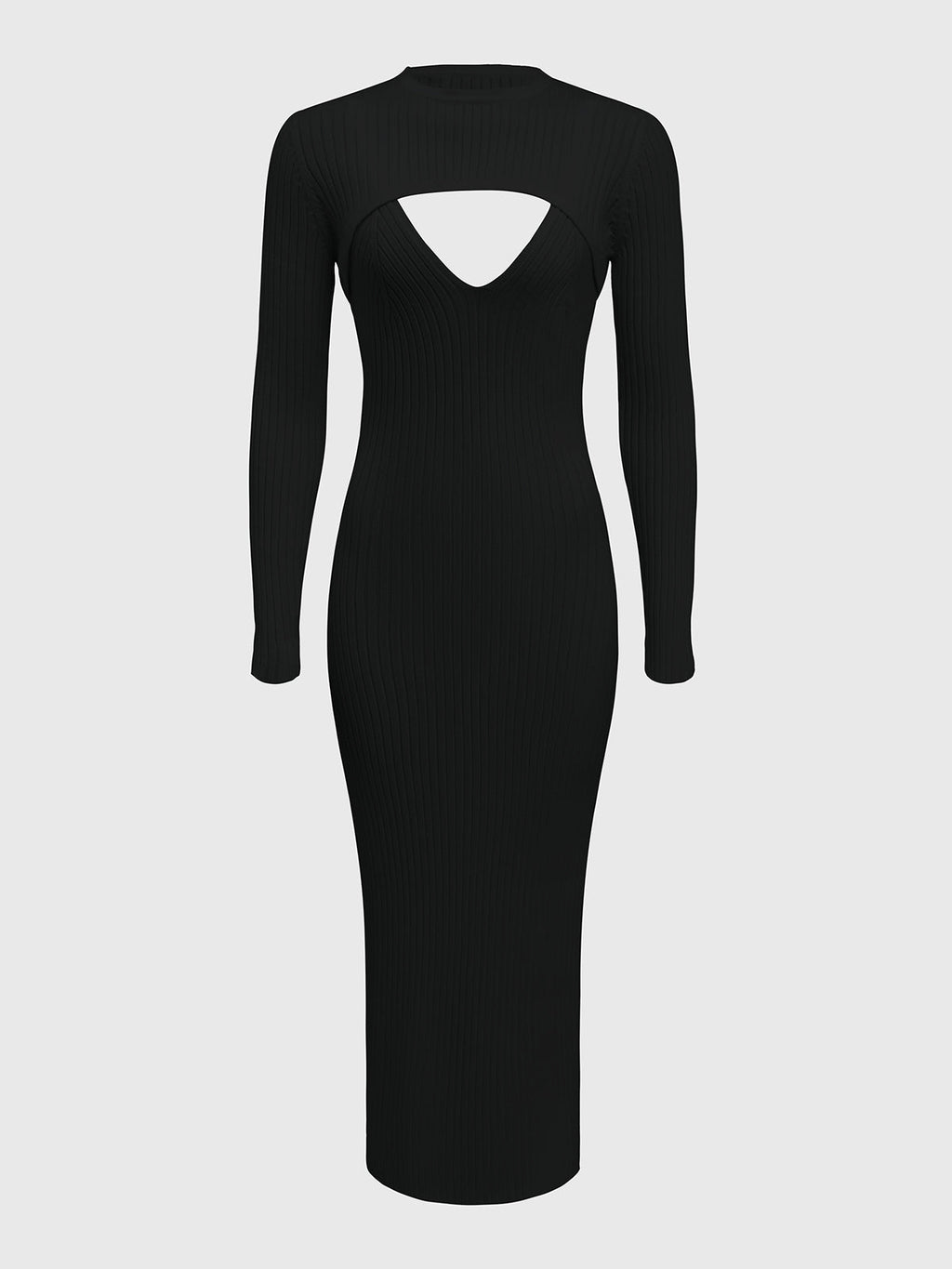 Gaia - Vestido de Punto con Escote Estilizado
